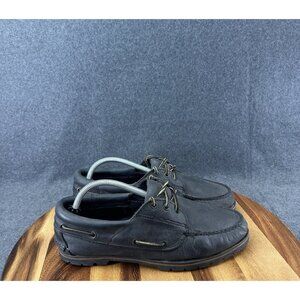 Wolverine Wilderness Mens Loafers Boat Shoes Size 10 Black Leather Vibram Soles